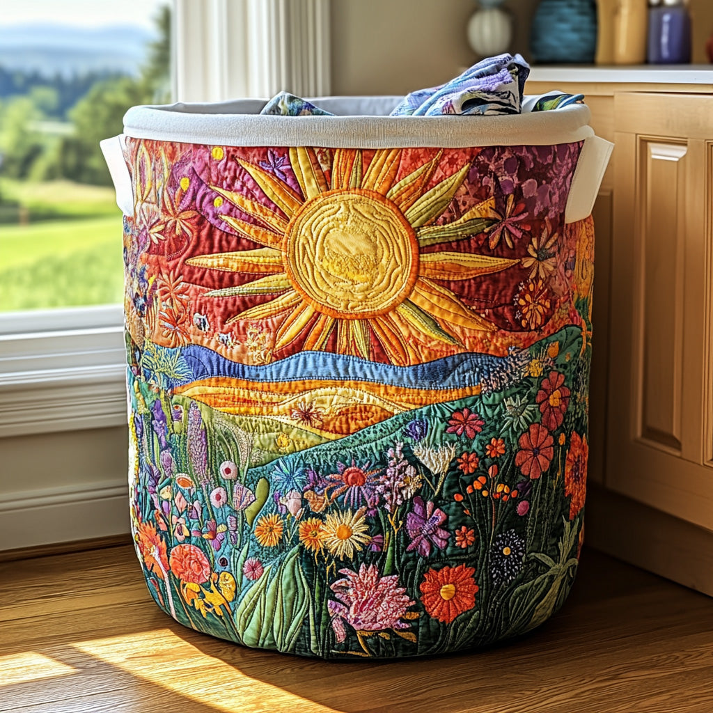Bright Meadow | Quilted Storage Basket