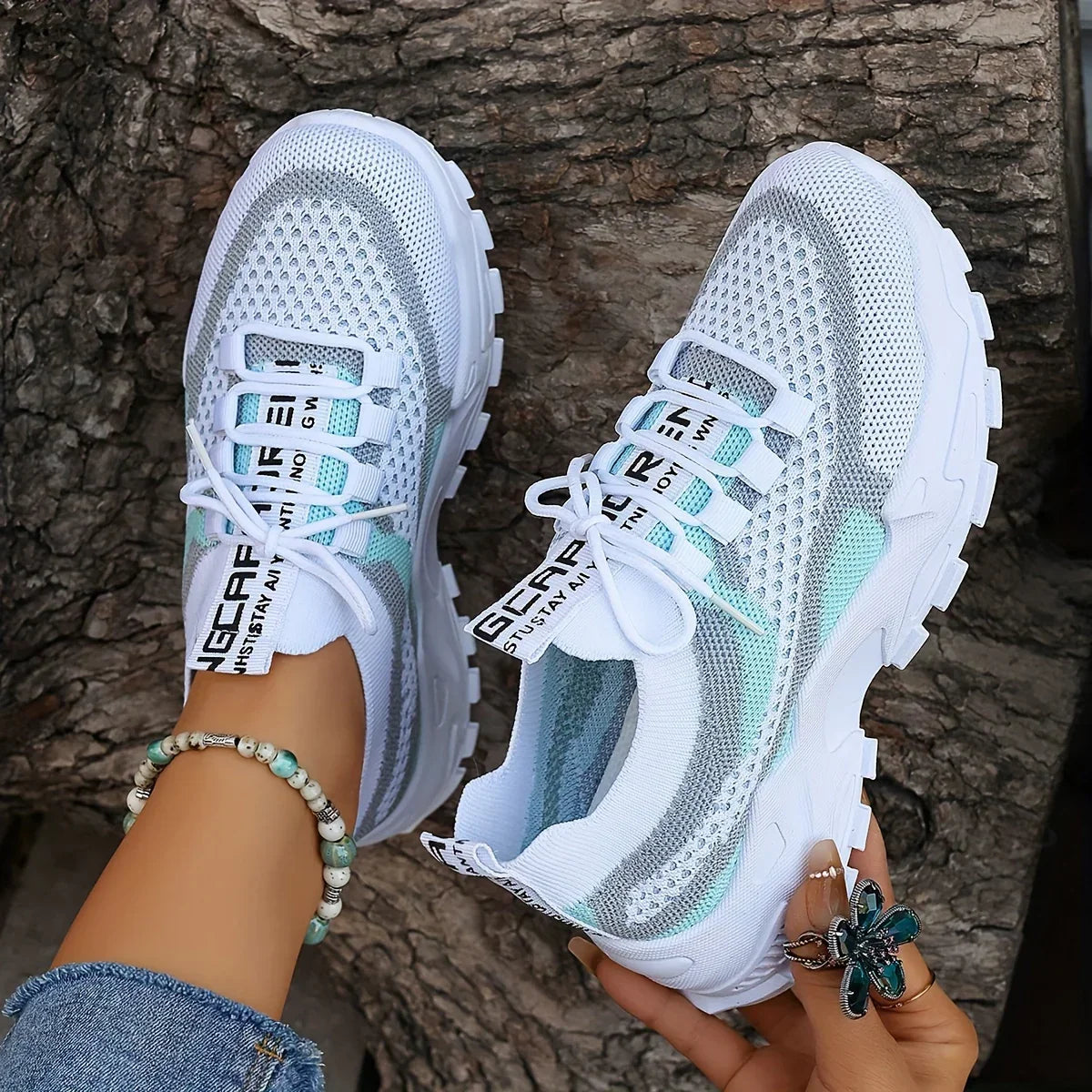 Leila | Orthopedic Breathable Lace-Up Mesh Sneakers