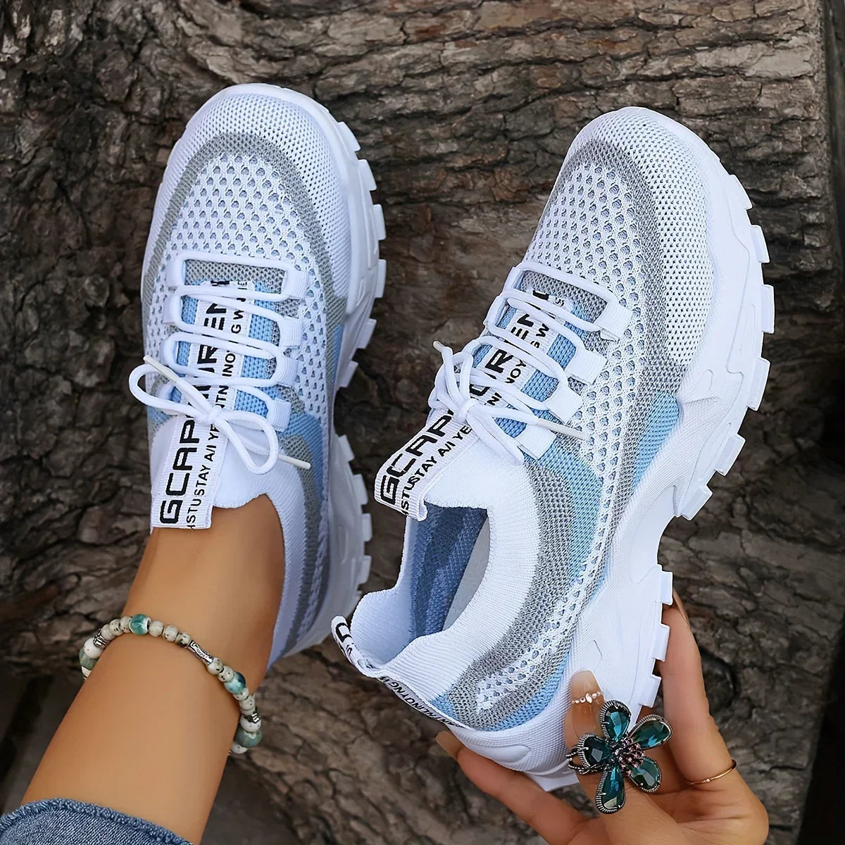 Leila | Orthopedic Breathable Lace-Up Mesh Sneakers