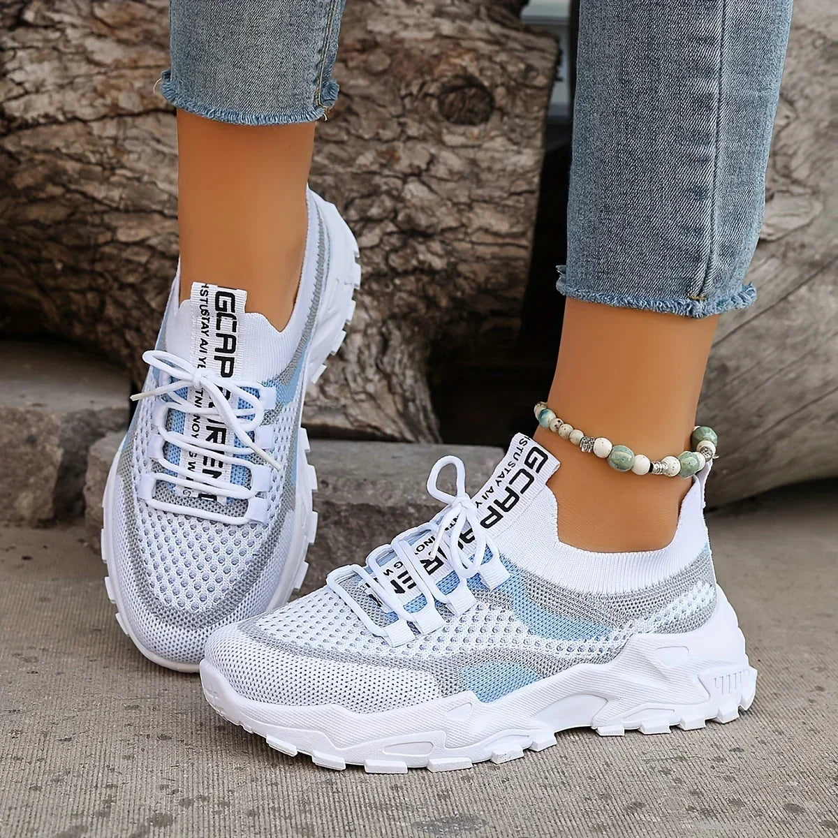 Leila | Orthopedic Breathable Lace-Up Mesh Sneakers