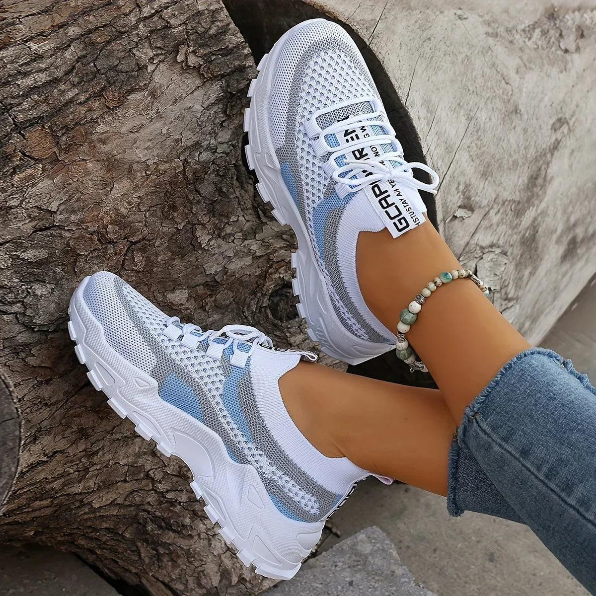 Leila | Orthopedic Breathable Lace-Up Mesh Sneakers