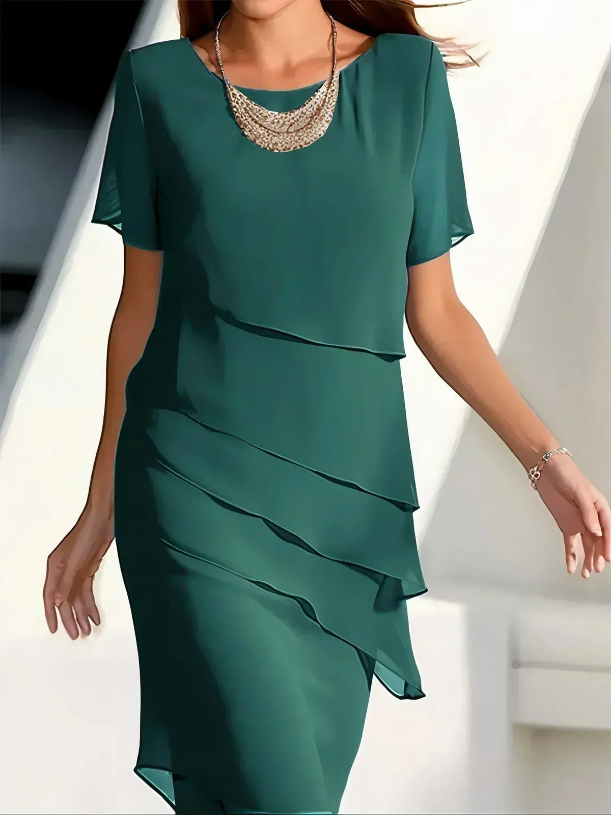 Monika - Short Sleeve Midi Dress