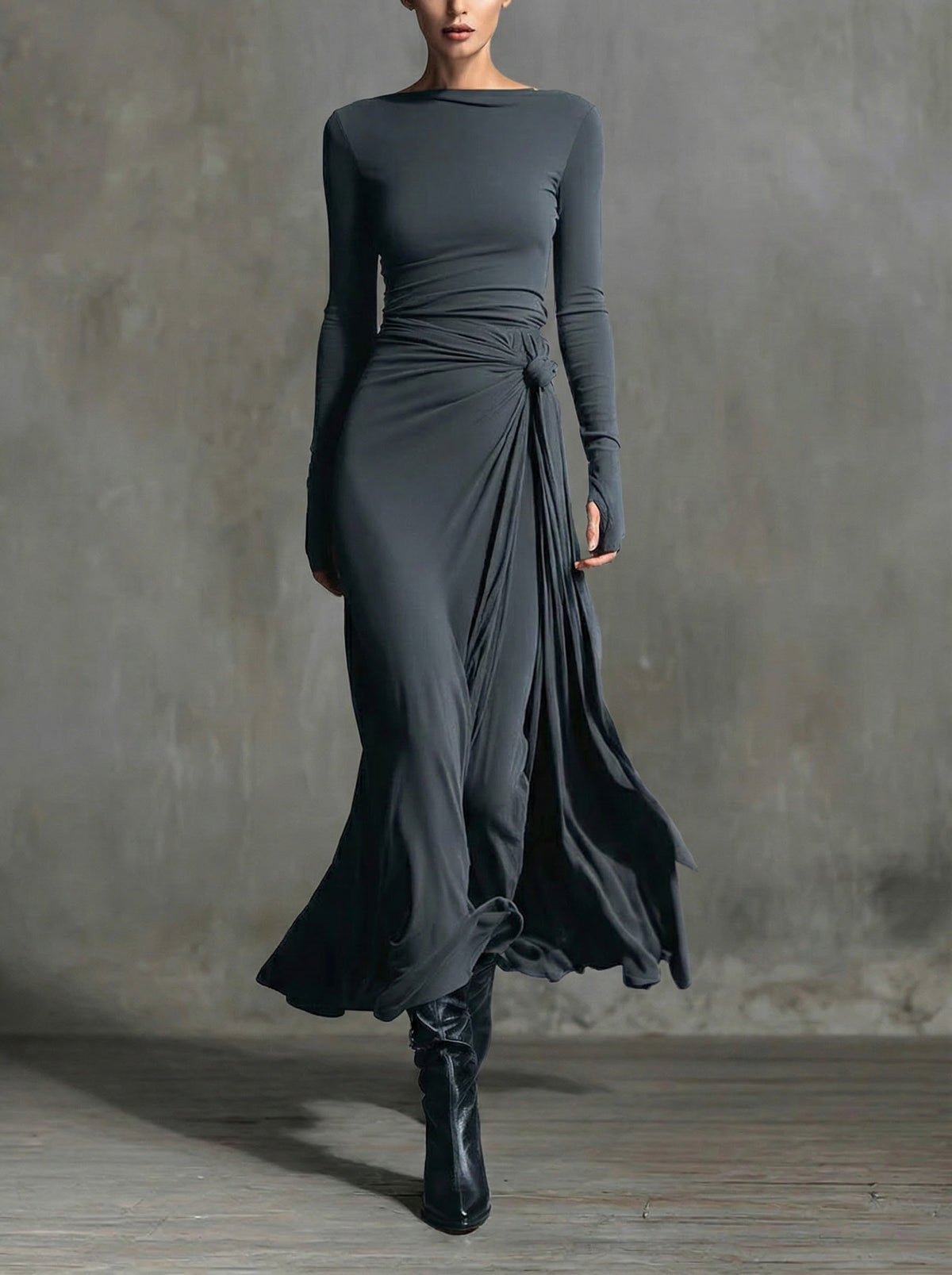Naomie | Side Knot Maxi Dress
