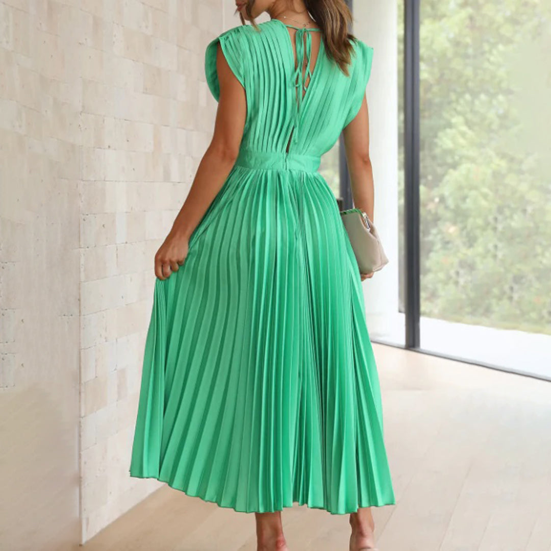 Hayes & Tate™  | Timeless Pleated Midi Dress