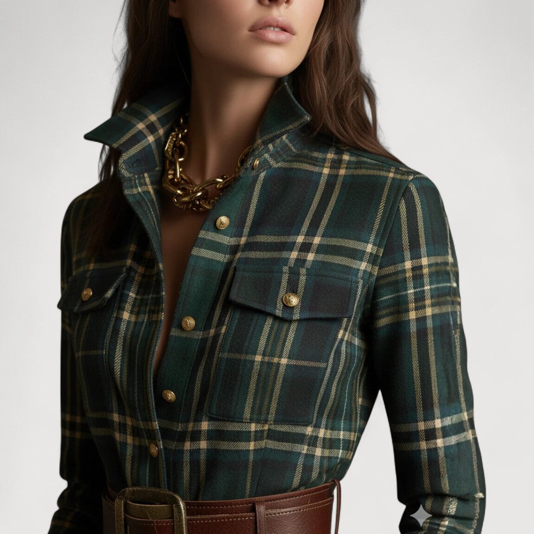 MIRELINE – CHECKERED MAXI DRESS