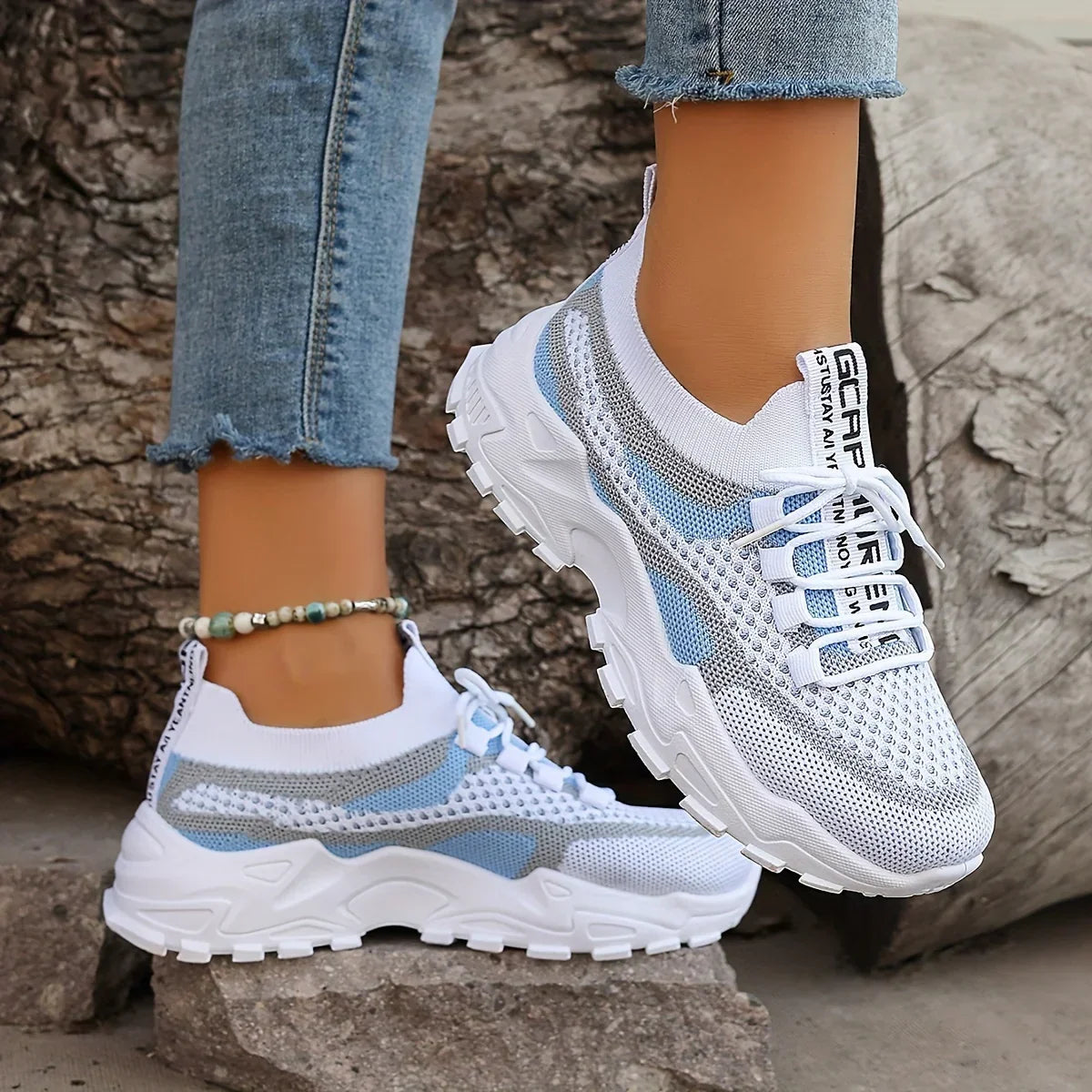Leila | Orthopedic Breathable Lace-Up Mesh Sneakers