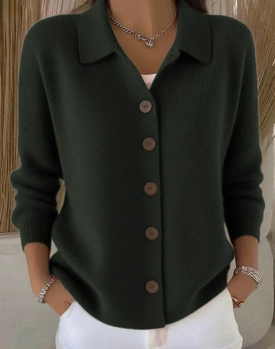 Nora | Button-Front Collared Cardigan