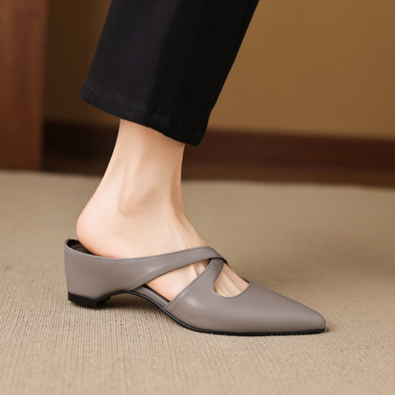 Selva Cross-Strap Pointed Mules