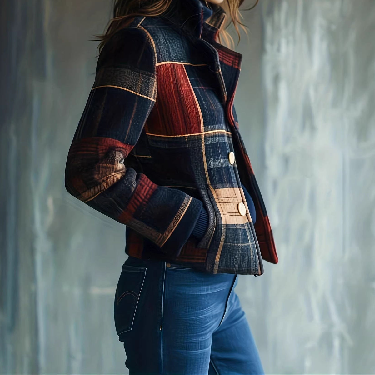 Piper | Classic Plaid Short Blazer Jacket