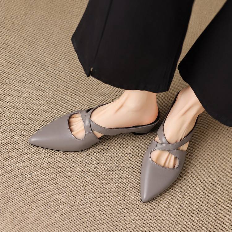 Selva Cross-Strap Pointed Mules