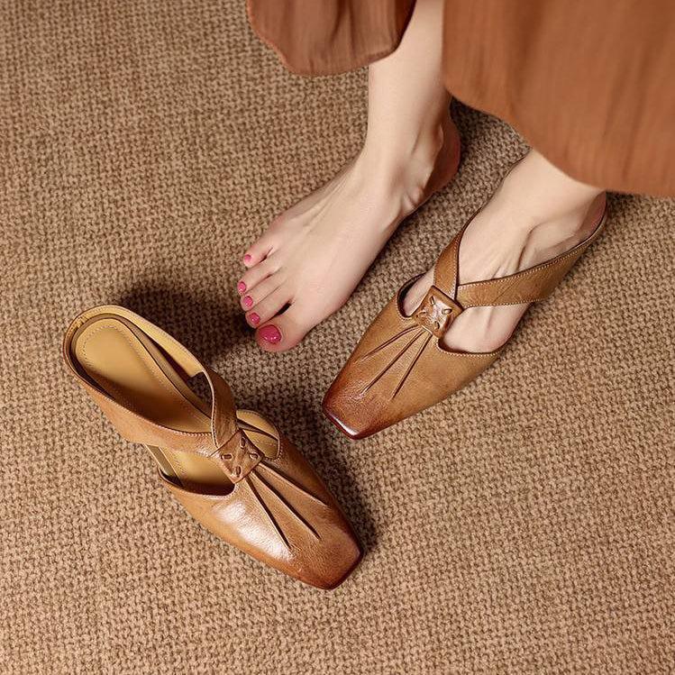 Olene Square-Toe Mules
