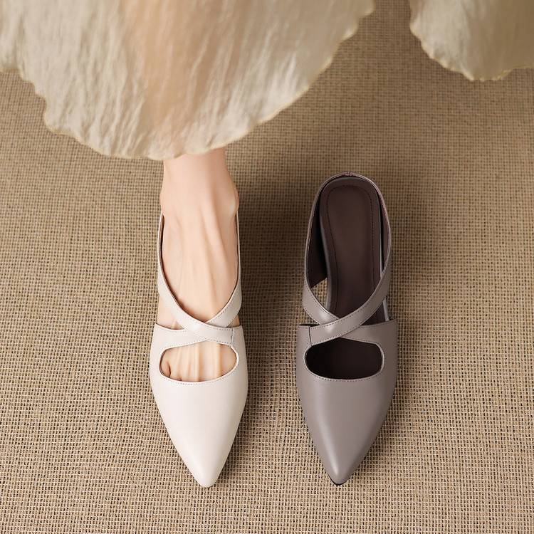 Selva Cross-Strap Pointed Mules