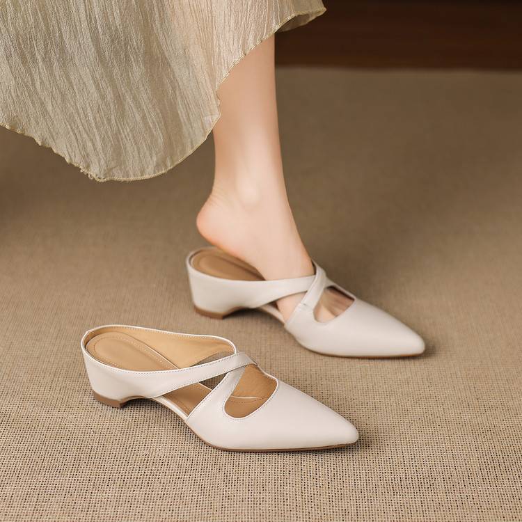 Selva Cross-Strap Pointed Mules