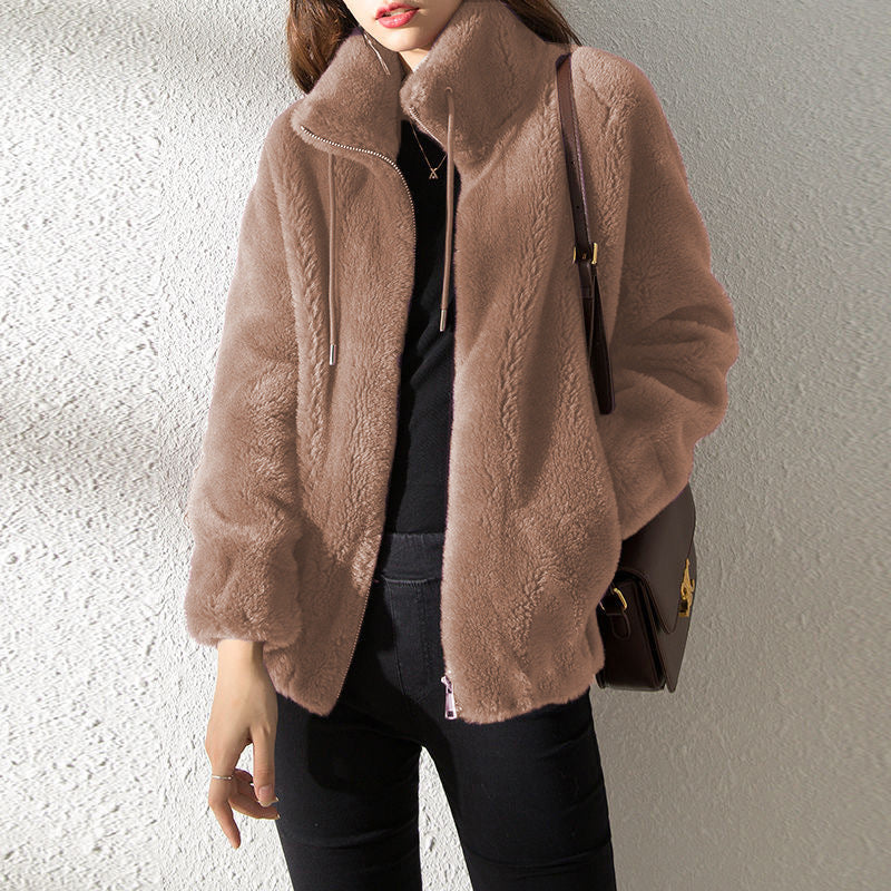Willow | Plush Fleece Zip-Up Jacket with Stand Collar
