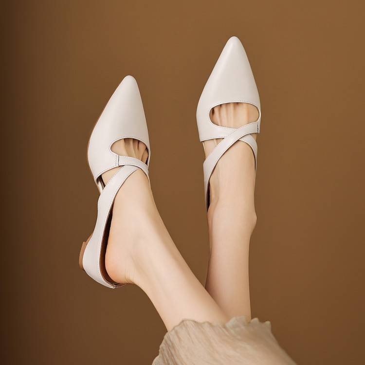Selva Cross-Strap Pointed Mules