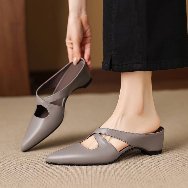 Selva Cross-Strap Pointed Mules
