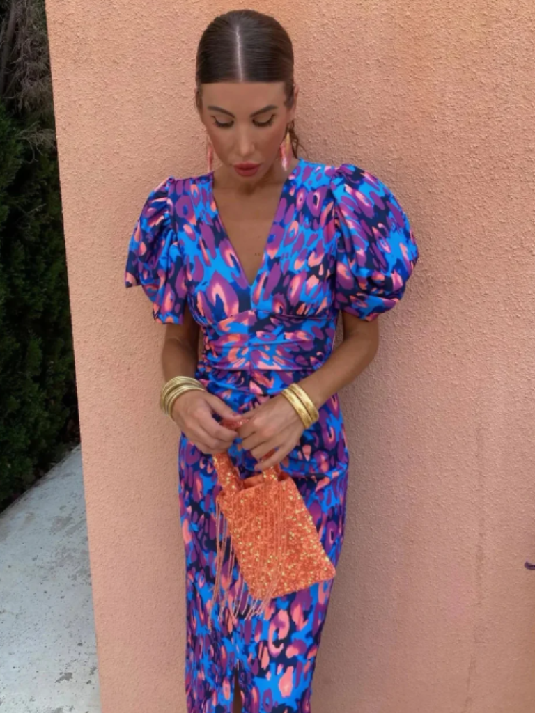 Hayes & Tate™  | Vivid Pleated Midi Dress