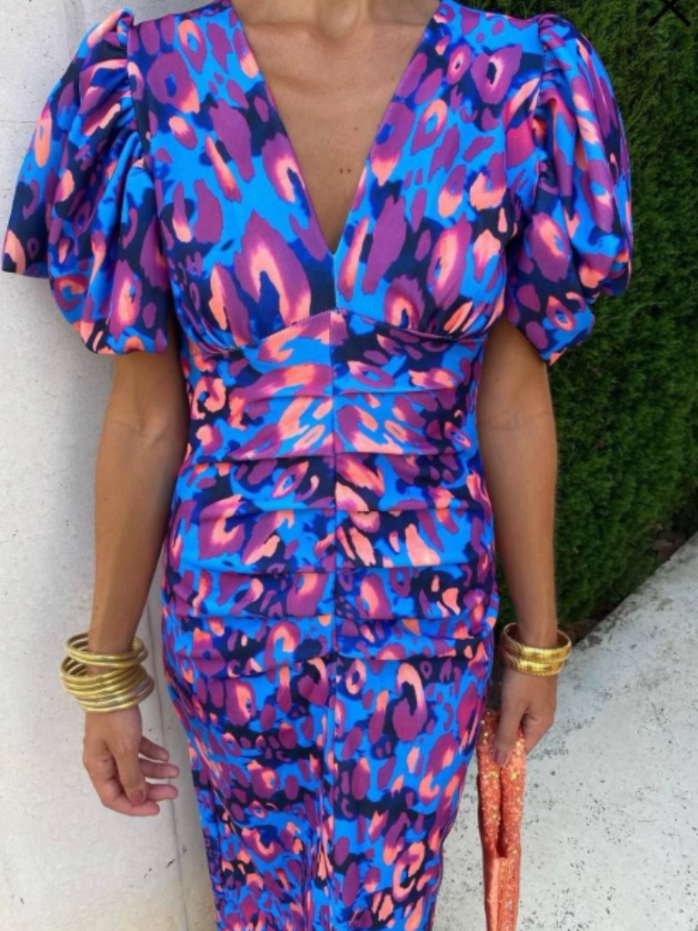 Hayes & Tate™  | Vivid Pleated Midi Dress