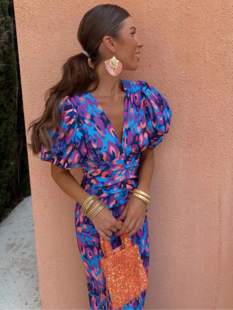 Hayes & Tate™  | Vivid Pleated Midi Dress