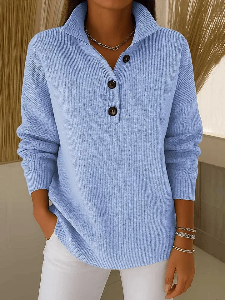 Mia | V-Neck Polo Sweater