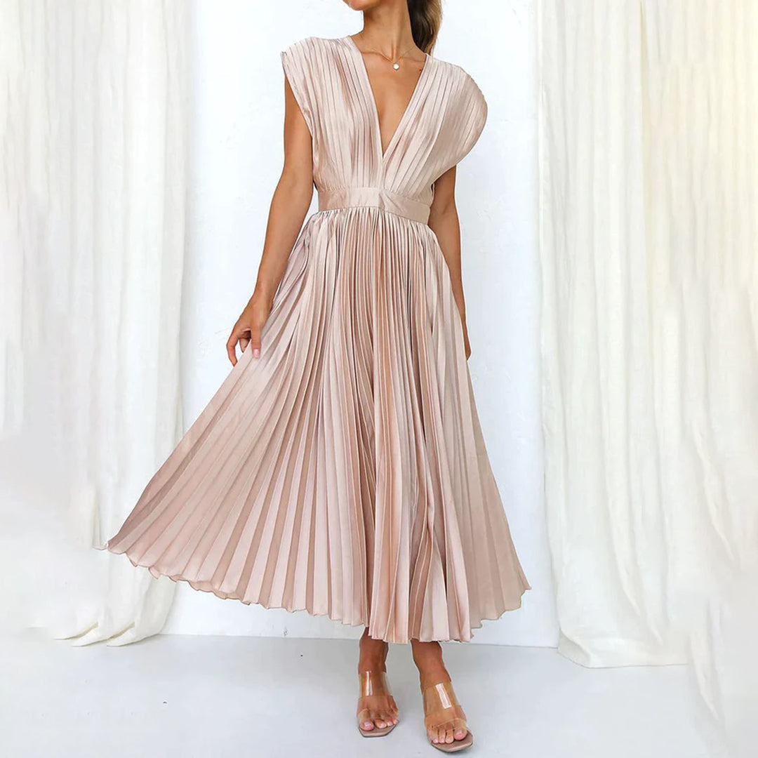 Hayes & Tate™  | Timeless Pleated Midi Dress