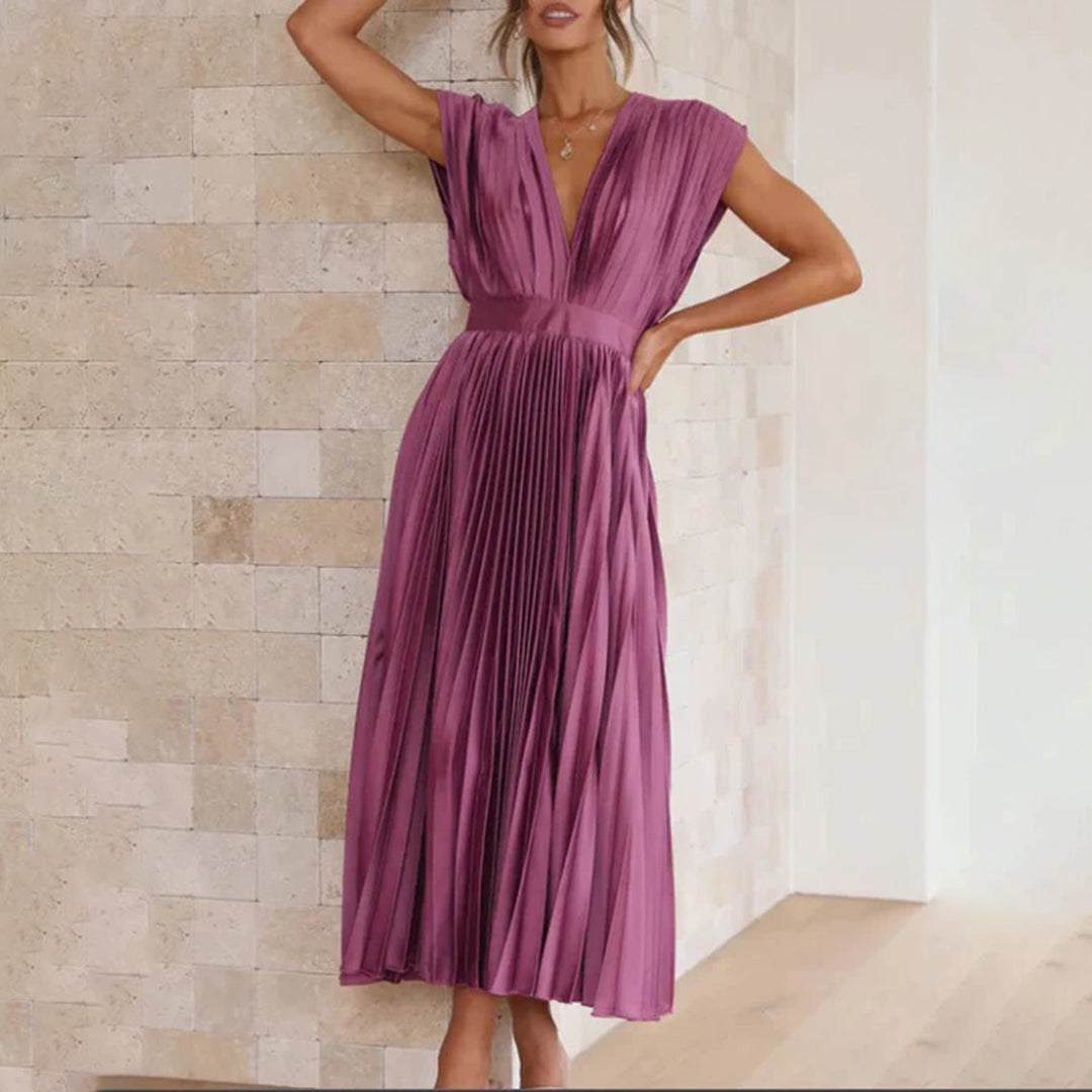 Hayes & Tate™  | Timeless Pleated Midi Dress