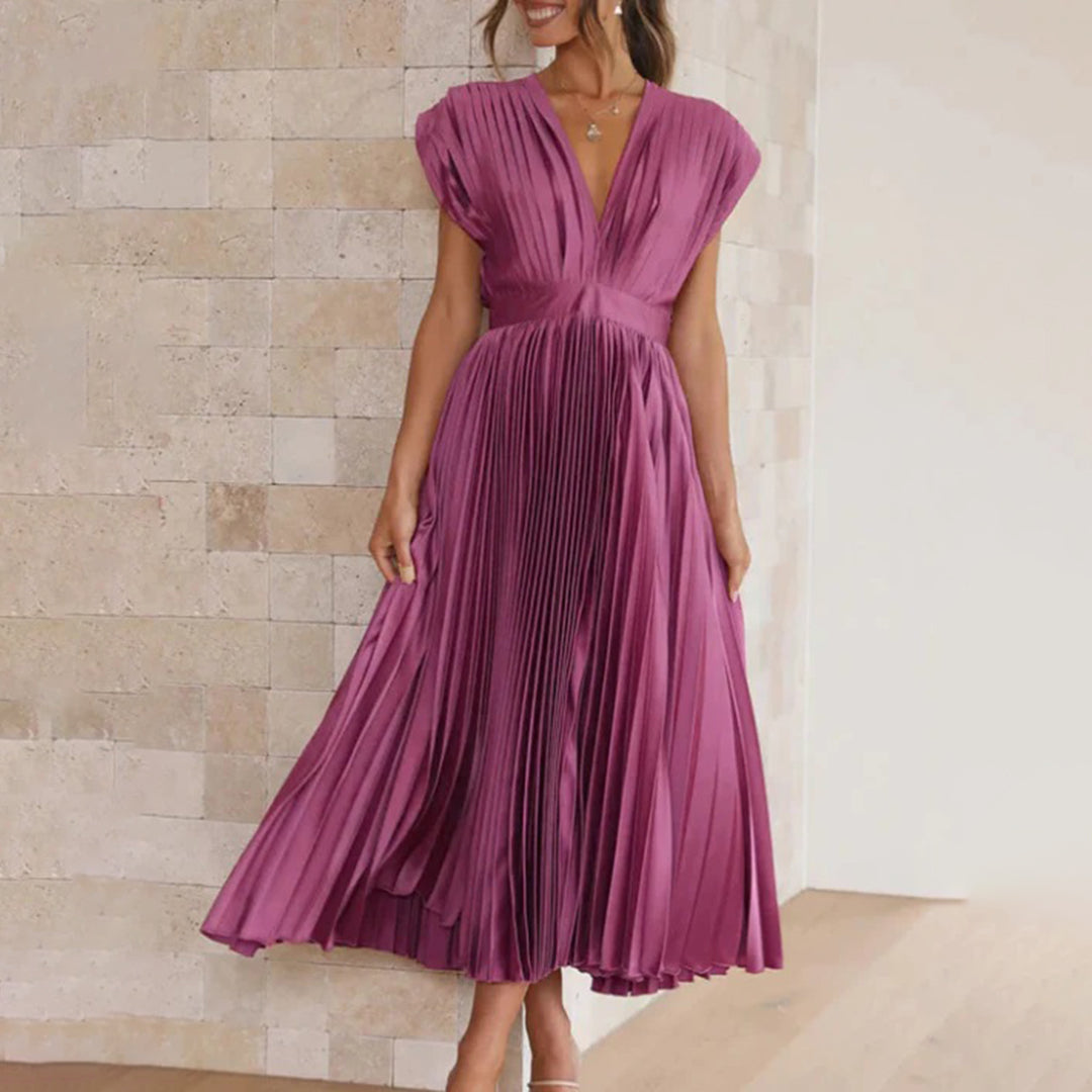 Hayes & Tate™  | Timeless Pleated Midi Dress