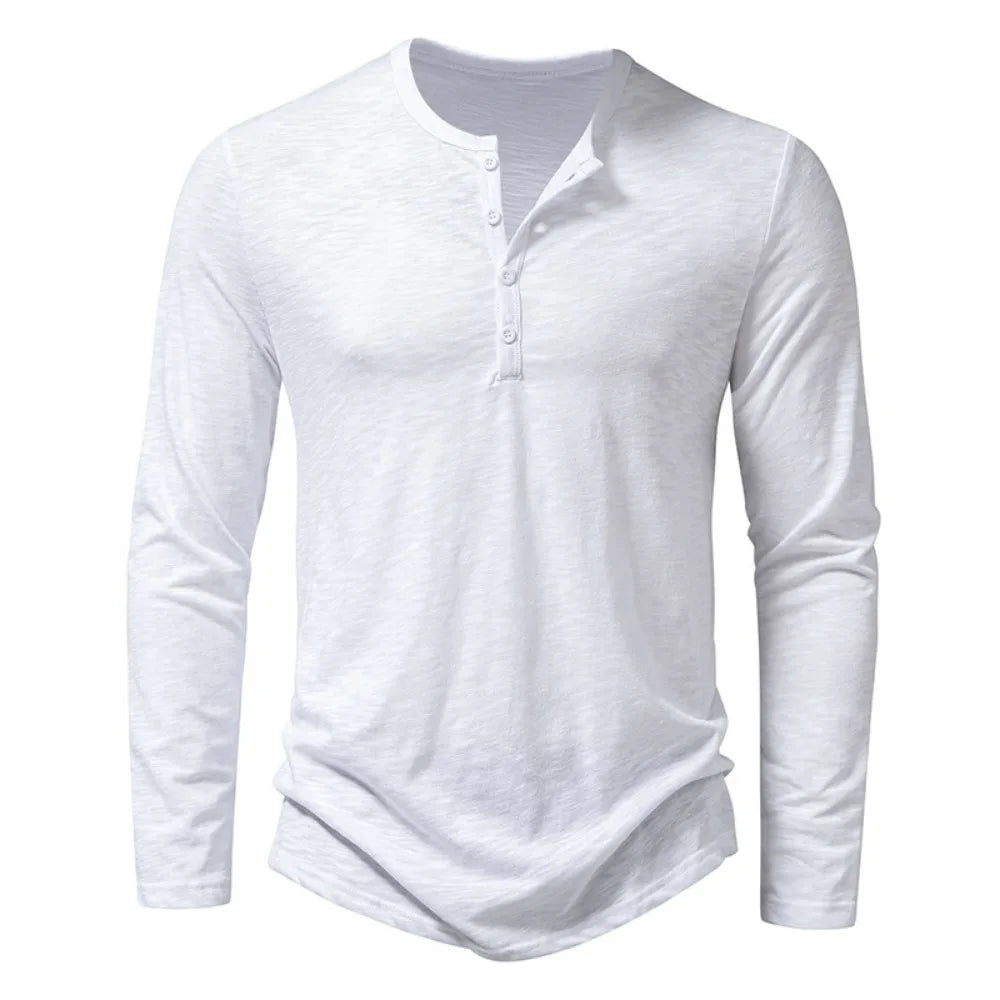 Enzo Cotton Long Sleeve Henley