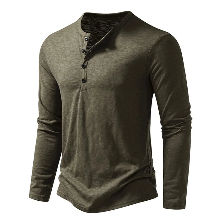 Enzo Cotton Long Sleeve Henley