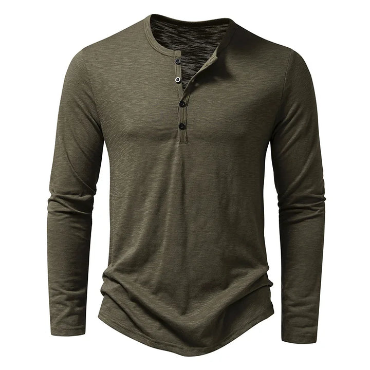 Enzo Cotton Long Sleeve Henley