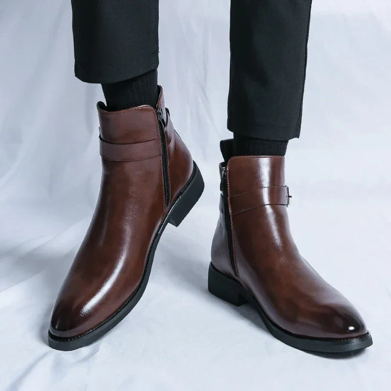 Sergio Authentic Leather Chelsea Boots