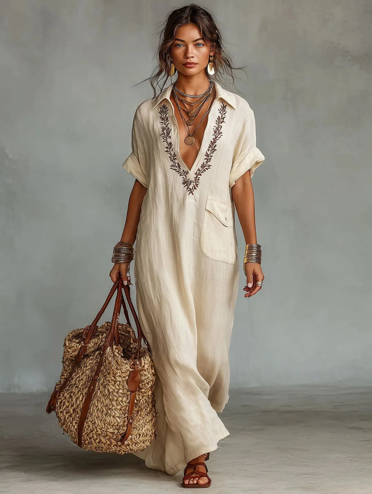Marta | Vestido Maxi Bohemio con Estampado Floral