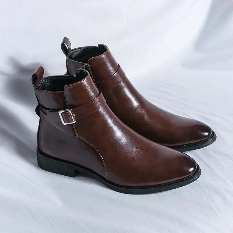 Sergio Authentic Leather Chelsea Boots