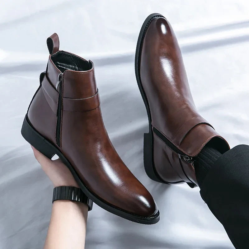 Sergio Authentic Leather Chelsea Boots