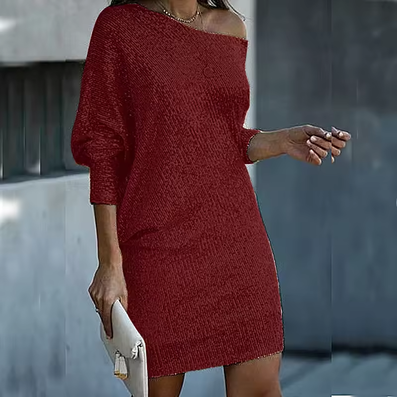 Elegant Mini Dress with Sequins Off-shoulder