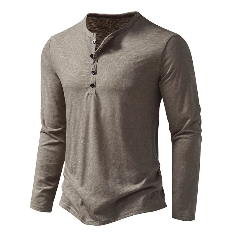 Enzo Cotton Long Sleeve Henley