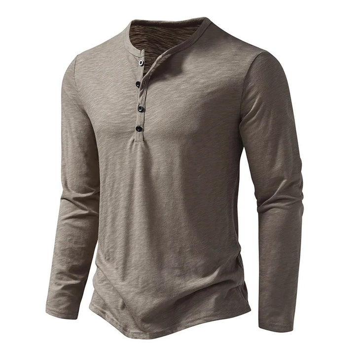 Enzo Cotton Long Sleeve Henley