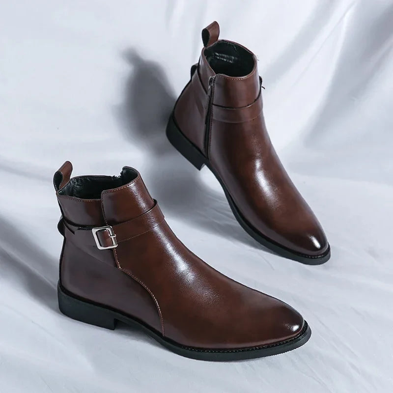 Sergio Authentic Leather Chelsea Boots