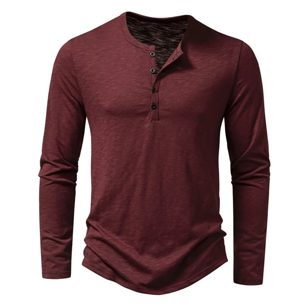 Enzo Cotton Long Sleeve Henley