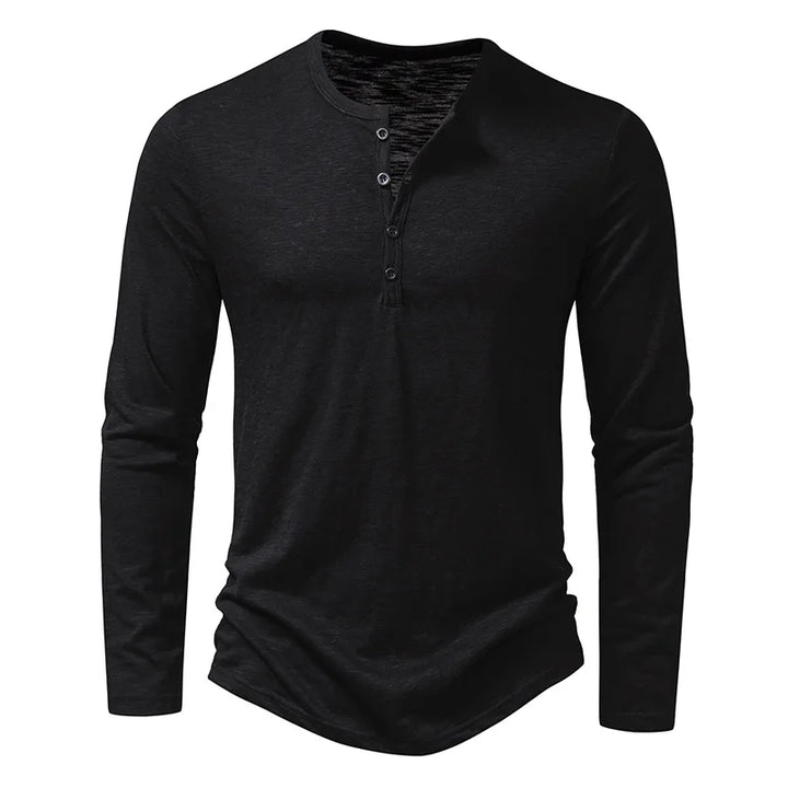 Enzo Cotton Long Sleeve Henley