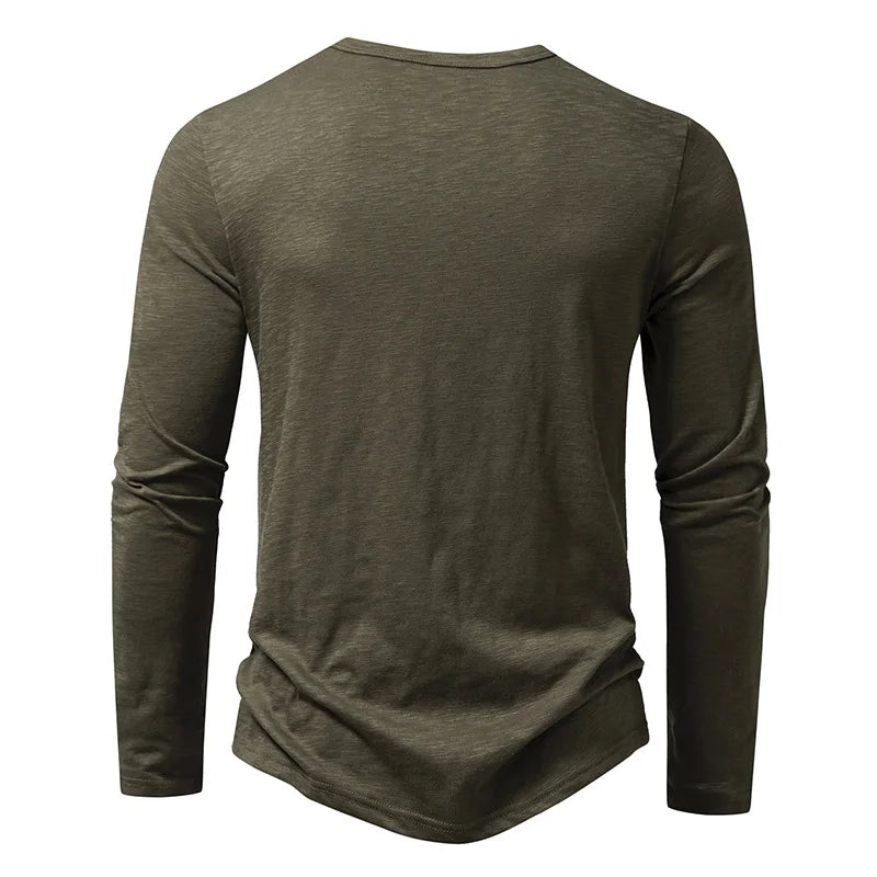 Enzo Cotton Long Sleeve Henley