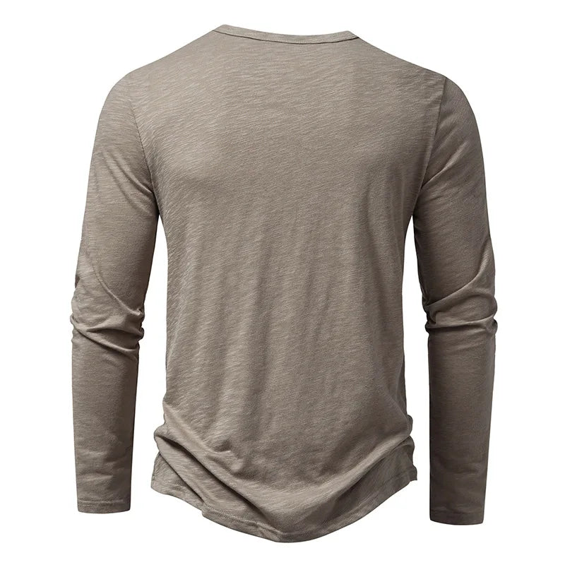 Enzo Cotton Long Sleeve Henley