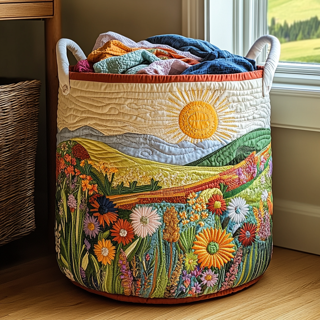 Spring Meadow | Quilted Storage Basket