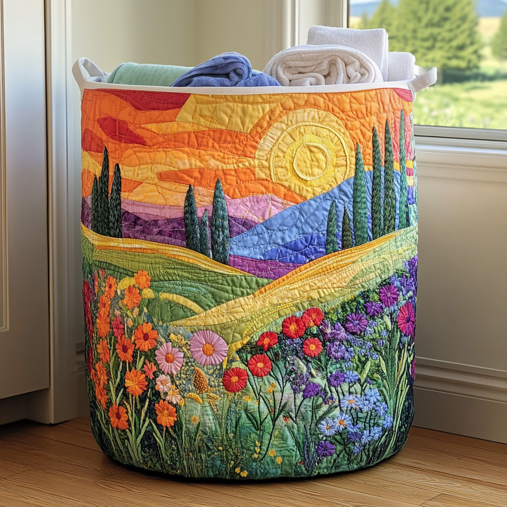 Bright Meadow | Quilted Storage Basket