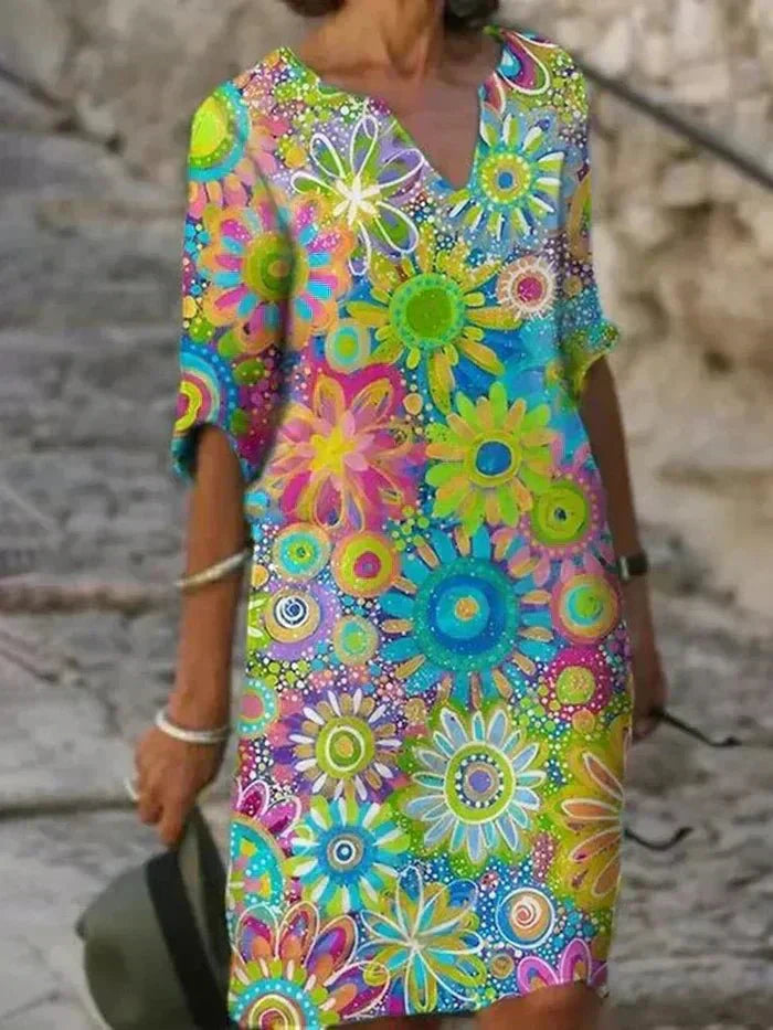 Annie | Vibrant Floral Midi Dress