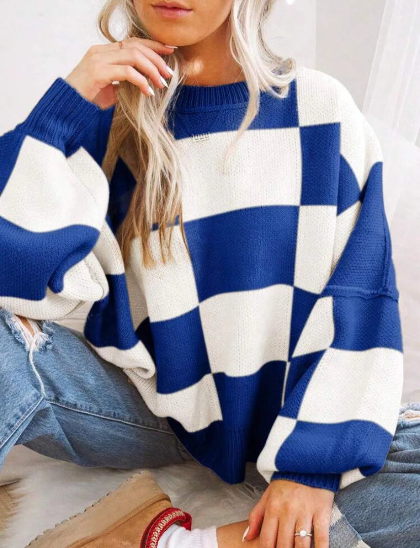 Wynne | Checkerboard Oversized Sweater