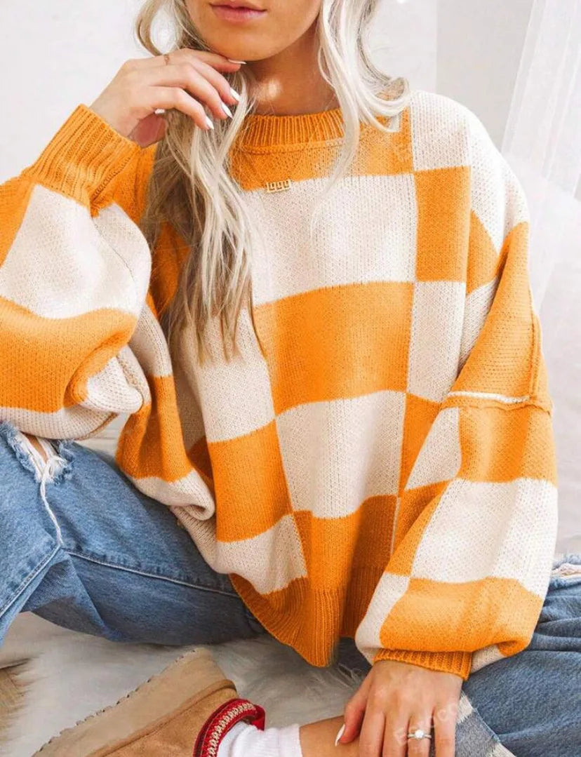 Wynne | Checkerboard Oversized Sweater
