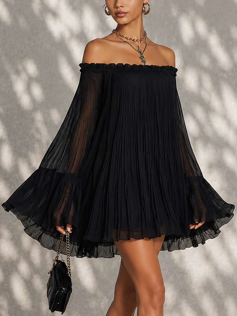 Ava | Off-Shoulder Bell-Sleeve Mini Dress
