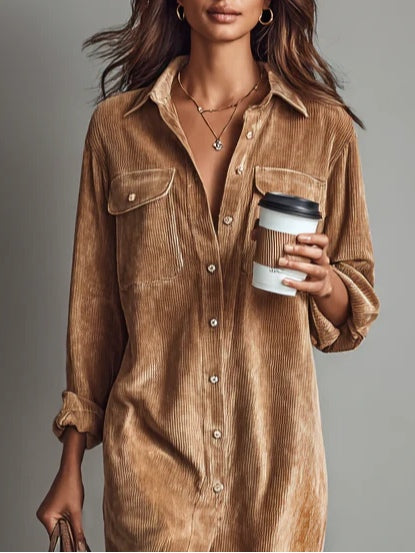 Estelle | Midi Dress in Corduroy
