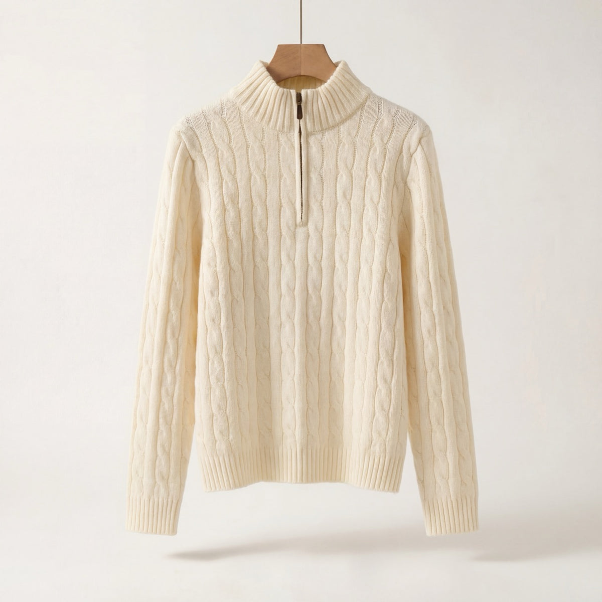 Varlyn Cashmere-Blend Relaxed Cable Half-Zip Jumper